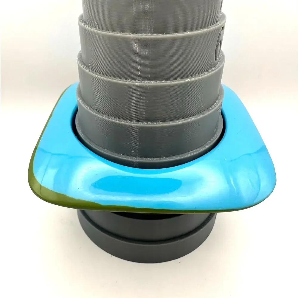Square Chunky Blue Green Bangle Bracelet Plastic Retro Oversized Jewelry